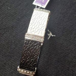 Black & white bracelet with crystals